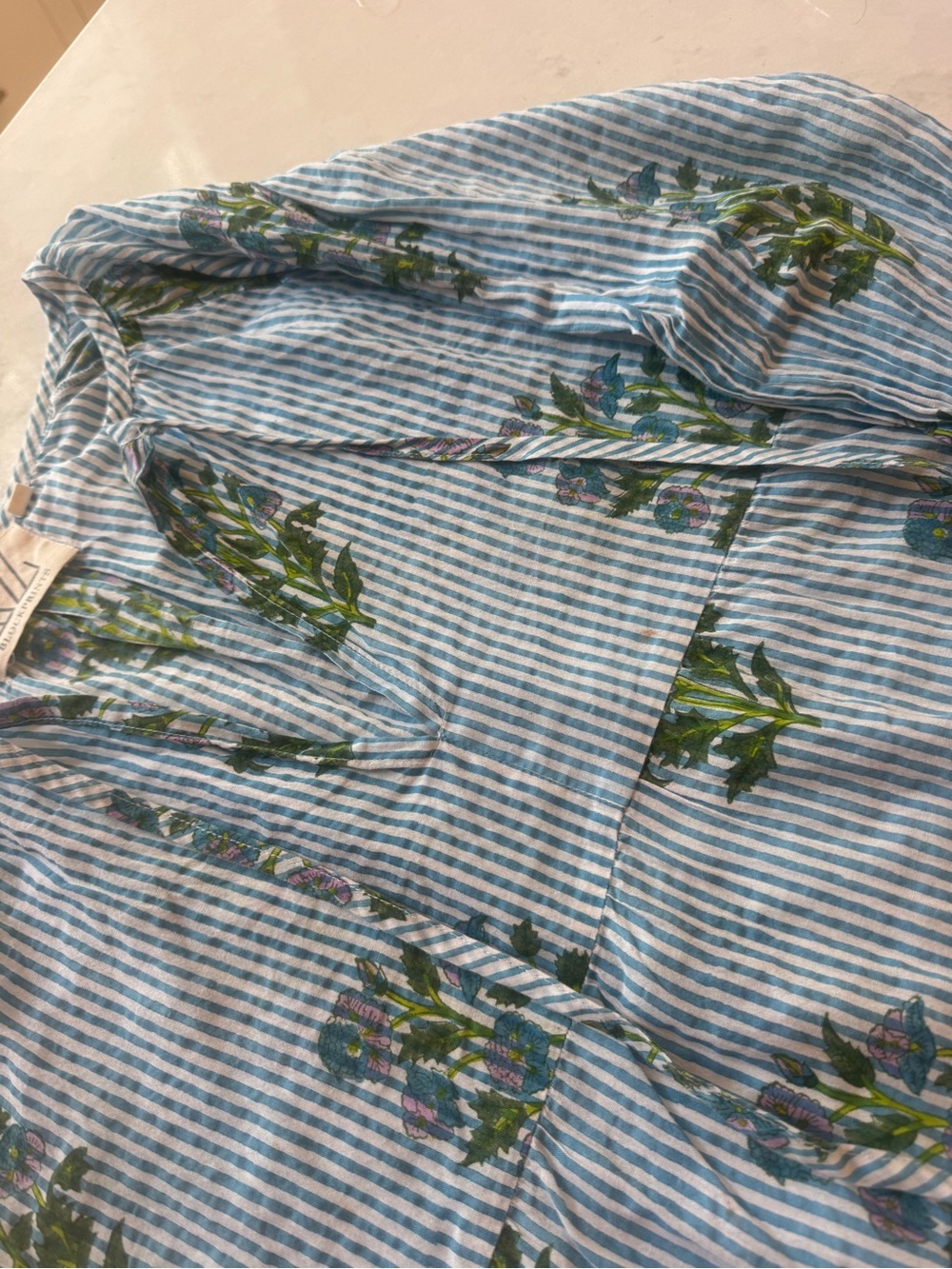 Tuckernuck SZ Blockprint Striped Floral Tunic Dress - Picture 3 of 5